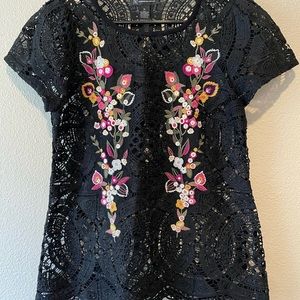 INC Lace Embroidered Top